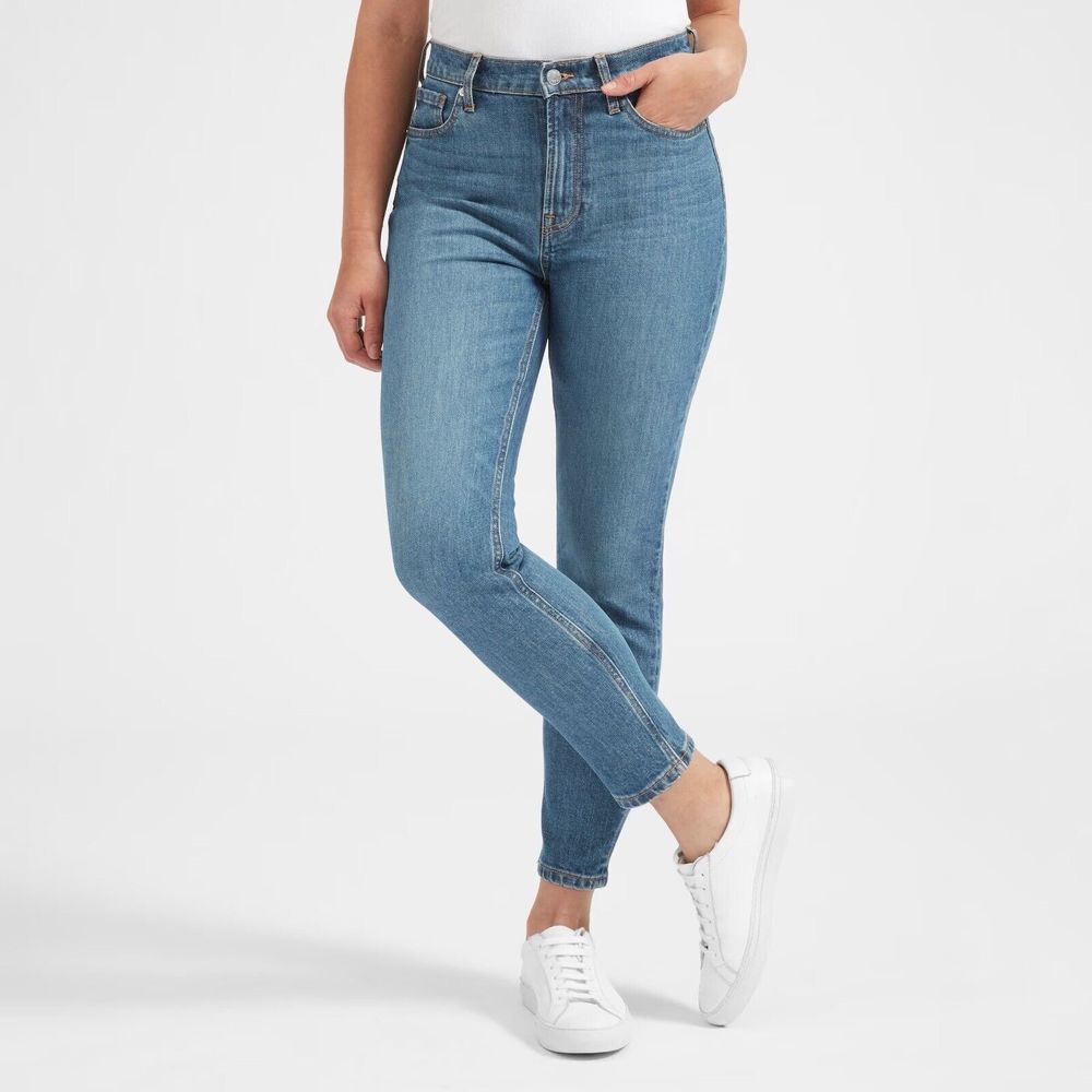 Everlane The High Rise Straight Denim Jeans Women's Size 27 Ankle Medium Wash